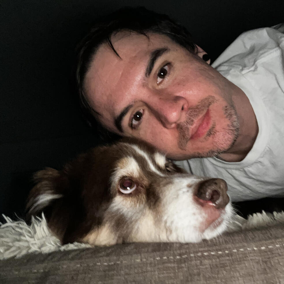 Dan & Henry Dog Dan, taking selfie with his dog.
